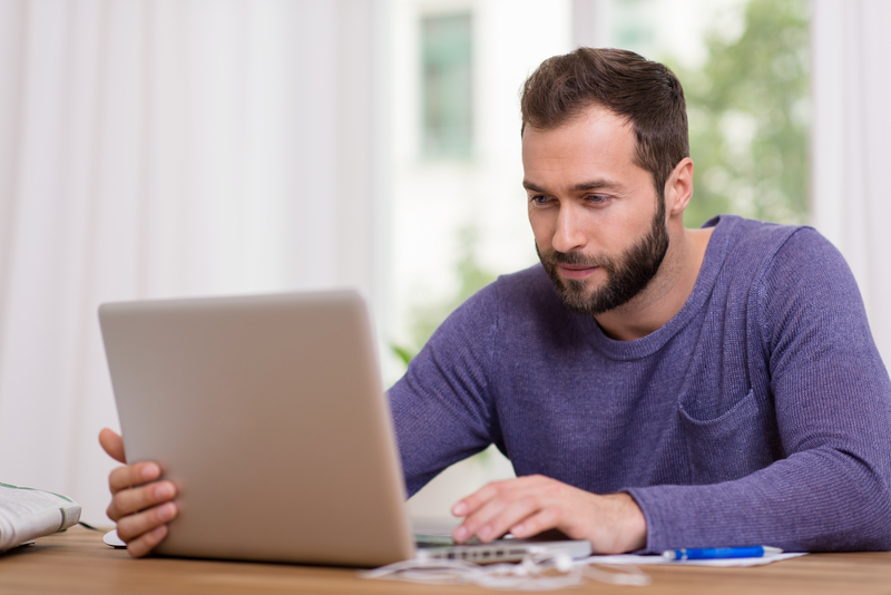 Man using his computer