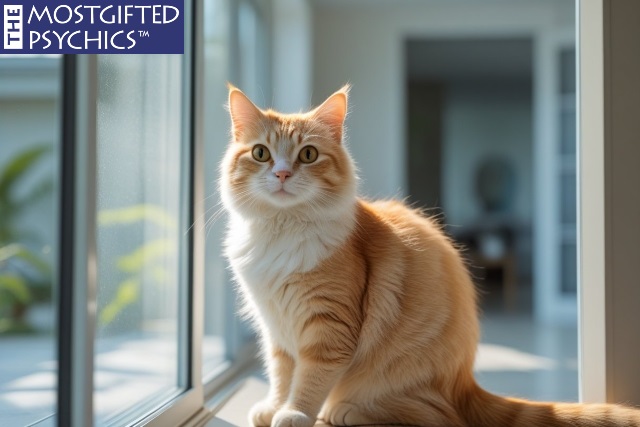 a cat sitting at the window like a guardian