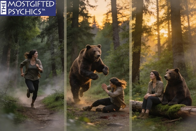 a woman dreaming that she has been chased and attacked by a bear