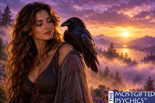 a woman dreaming of a crow landing on her shoulder